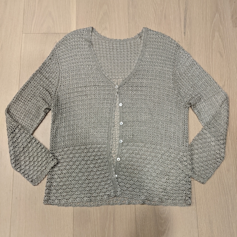 90's style crochet cardigan